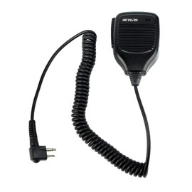 Retevis R321 Walkie Talkie Microphone 2 Pin Compatible with Two Way Radio Motorola DP1400 CP040 GP68 GP88 GP300 Midland G18 HYT TC-500 TC-600 Walkie Talkies Speaker Mic Radio Shoulder Speaker (1 Pcs)