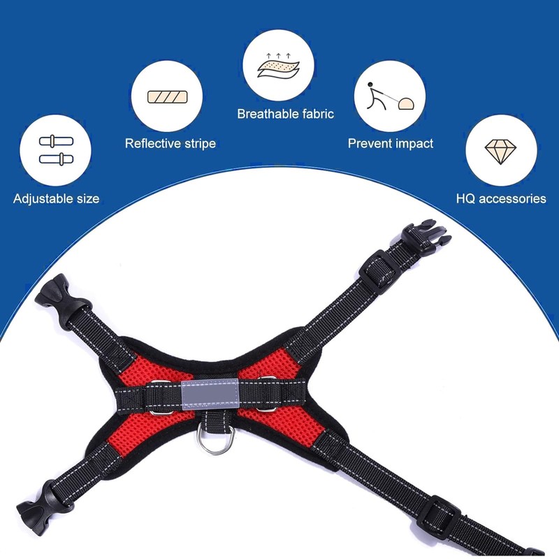 Dog Harness Mesh Breathable Comfortable Pet Vest No Pull Adjustable