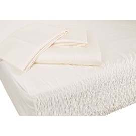 Bed Tite Stretch Fit 300 Thread Count 100-Percent Cotton luxury Oversized 4-Piece Sheet Set with Pillowcases, King, Ivory