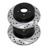 AutoShack Rear Drilled Slotted Brake Rotors Black Pair of 2