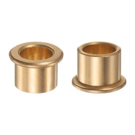 QUARKZMAN Flange Bearing Sleeve 12 mm Bore 16 mm OD 12 mm Length 2 mm Flange Thickness Bronze Bushing Self-Lubricating Sliding Bushing Sleeve for Industrial Systems Pack of 2