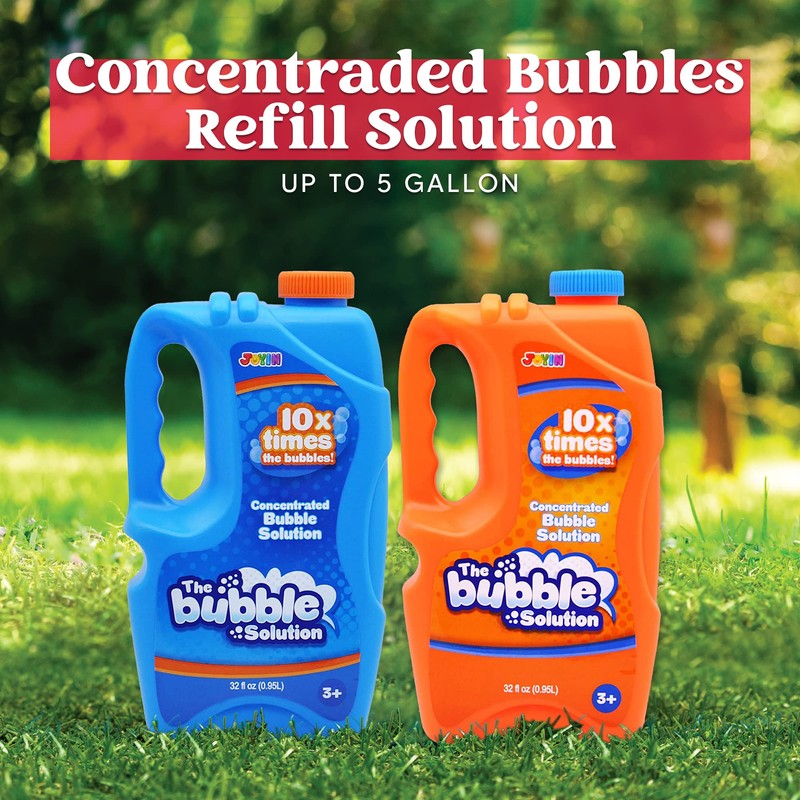 JOYIN 2 Bottles Bubbles Refill Solutions 64 oz (up to