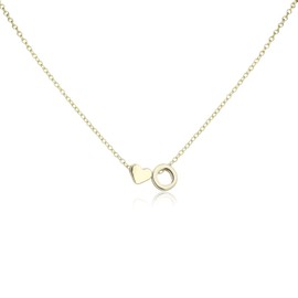 Mikovivi Women's Gold Heart-Shaped Letter Necklace, Gold-Plated Heart-Shaped Letter Necklace Gold Heart Initial Necklace Birthday Gift Valentine's Day Present for Women Girls (O)
