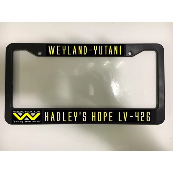 For Aliens! Weyland-Yutani HADLEY'S Hope LV-426 Black License Plate Frame