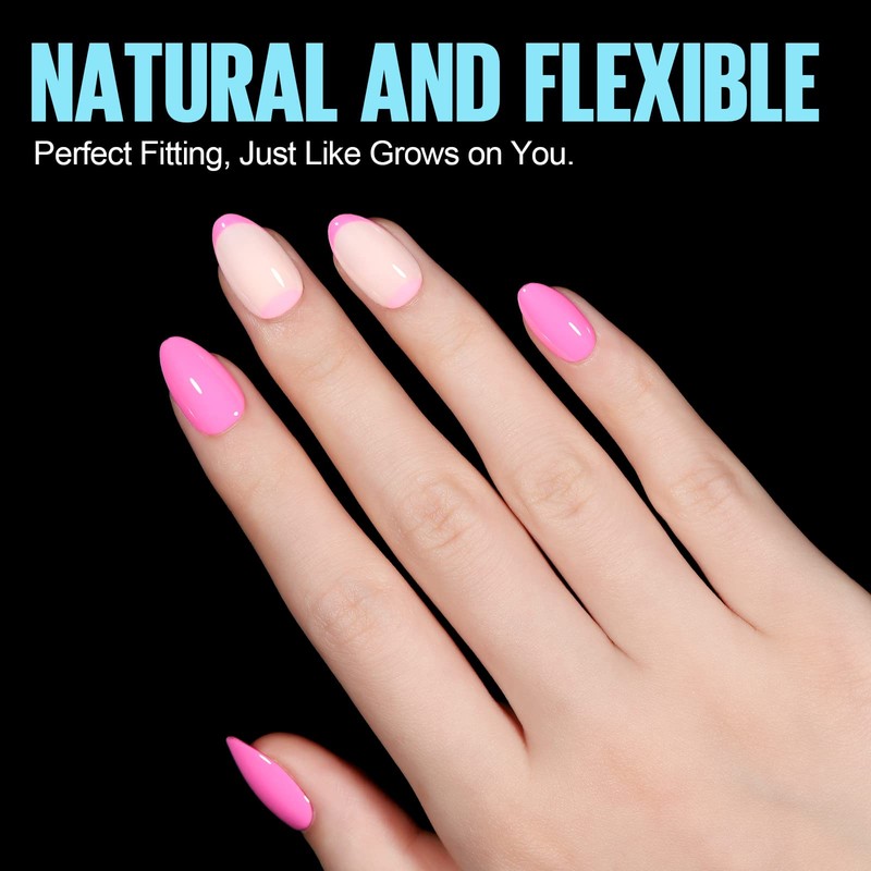 TOMICCA Nail Tips, 360 Pieces, Full Cover Soft Gel Tips,