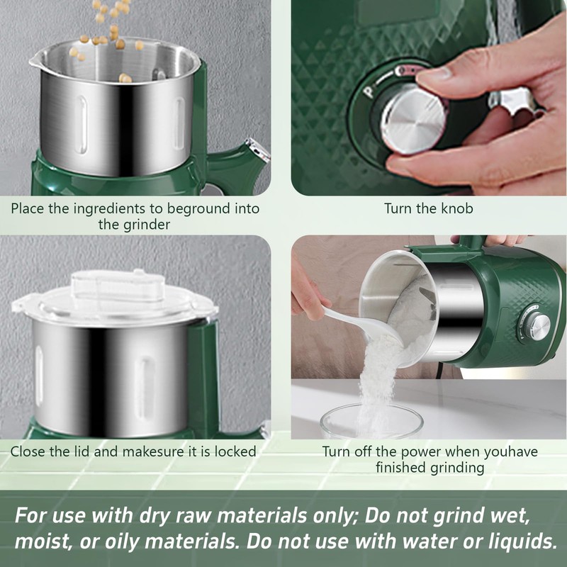 Spice Grinder Electric, 800W Herbs Coffee Grinder for Kitchen, 900g