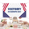 Lofaris Victory in Europe Day Banner - 70.8x43.3 Inch Patriotic
