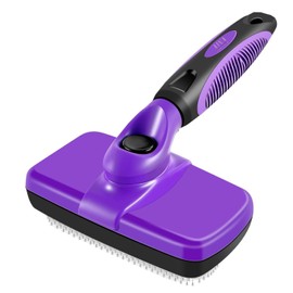 AINA Self-Cleaning Pet Grooming Brush | Slicker Retractable Brush for Dogs & Cats Shedding, Detangling, & Fur Removal with Click Clean Button | Effective, Comfortable, & Perfect for Pet Grooming