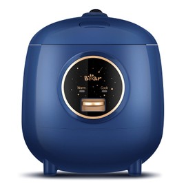 Bear Mini Rice Cooker 2 Cups Uncooked, 1.2L Portable Non-Stick Small Travel Rice Cooker, BPA Free, One Button to Cook and Keep Warm Function, Blue