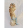 Mermaid on Sitting Seashell Miniature Figurine Resin New