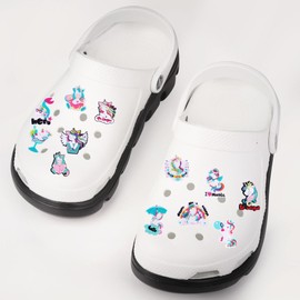 Anten Pink Shoe Charms Crocs Pin Goth and Cartoon Decoration Accessories Durable Waterproof Pin Plug, Suitable for Christmas, Party and Birthday Gifts, Polyvinyl Chloride