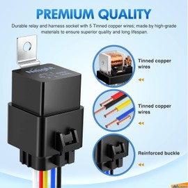 Nilight 200A Starter Relay 4 Pin Split Switch 12V Continuous Heavy Duty SPST High Current Terminal Car On Off Control for Automotive Truck RV Camper