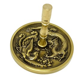 mamota Ash Remover Buddhist Tools Incense Tea Tools Incense Burner Ash Tool Handle Type Tool Powder Press Interior Feng Shui Lucky Charm Craft Tradition (Dragon and Phoenix)