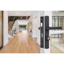 Wright Products - Mortise Keyed Lever Mount Latch with Deadbolt for Screen and Storm Doors (Modern, Satin Nickel)