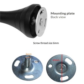 40mm Diameter Replacement Metal Screw Round Base Curtain Pole Fixing Wall Mounted Back Plate Bracket Pipe Rod Repair Connector Fix Plates Walls Mount (2 Plates Only)