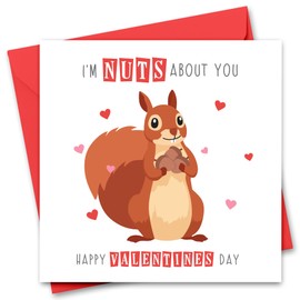Funny Valentine's Day Card for Him or Her - Valentine's Day Card for Girlfriend, Boyfriend, Husband or Wife - Valentine's Day Card for Fiance Fiancee - Nuts About You Joke Valentine's Day Card