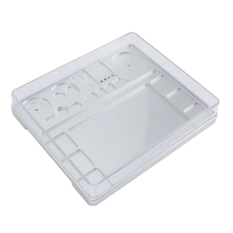 Watch Movement Repair Box Aluminum Alloy Storage Tray with Acrylic