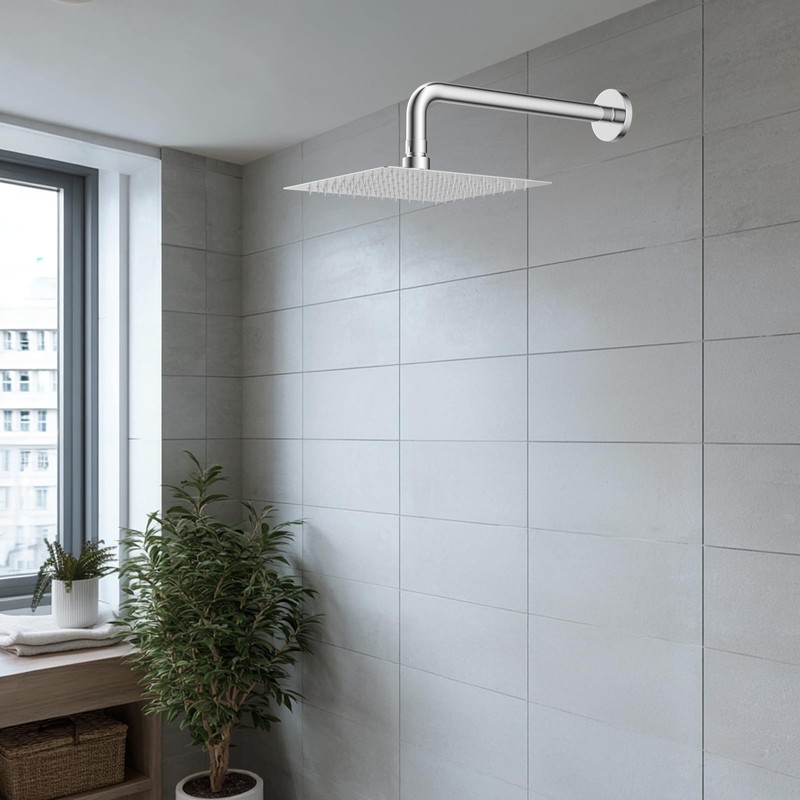 Hibbent All Metal 8 Inch Shower Head, High Pressure Stainless