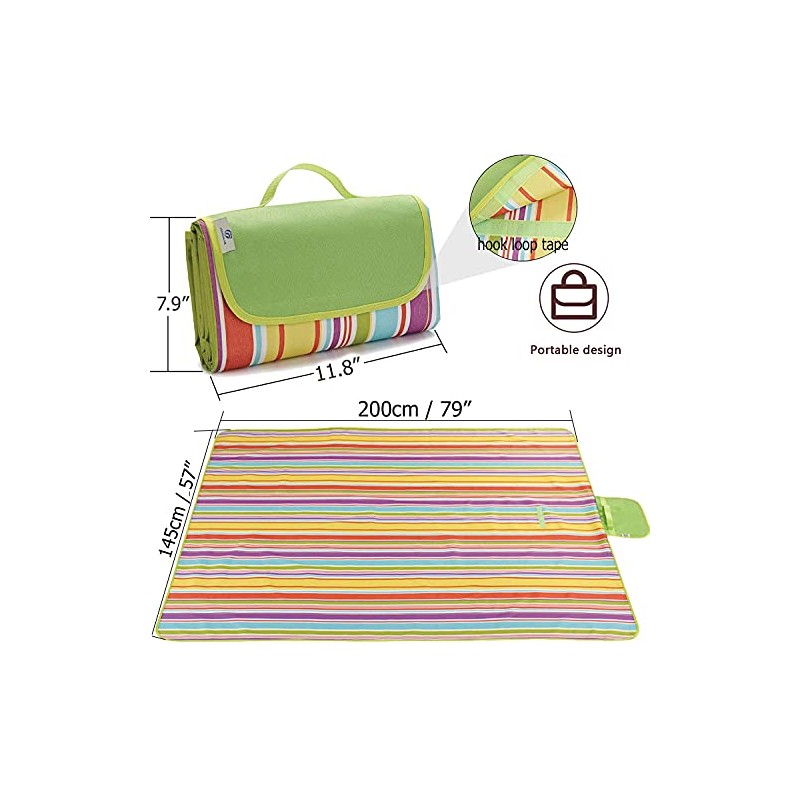 PUBAMALL Manta Impermeable para Picnic, Manta de Playa Extra Grande