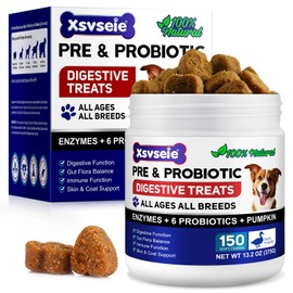 Probiotics for Dogs, 150Pcs Probiotics for Dogs Gut Health, Pre and Probiotic for Dog Digestive Health Support, Boosts Gut Health & Immunity, Duck Flavor
