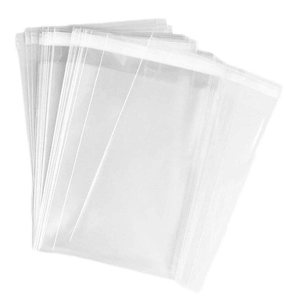 100PCS 4.5" x5.5" Clear Self -Adhesive Cello/Cellophane Treat Bag for Food Storage Bakery Candle Soap Bakery Cookie Gift Packing Party Favors