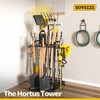 SOYEEZE Garden Tool Organizer with Lockable Wheels, Heavy Duty 3-Tier