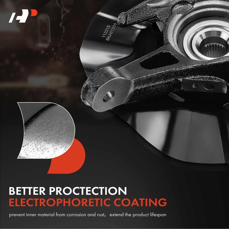 A-Premium Steering Knuckle Wheel Bearing Assembly Compatible with Honda Civic