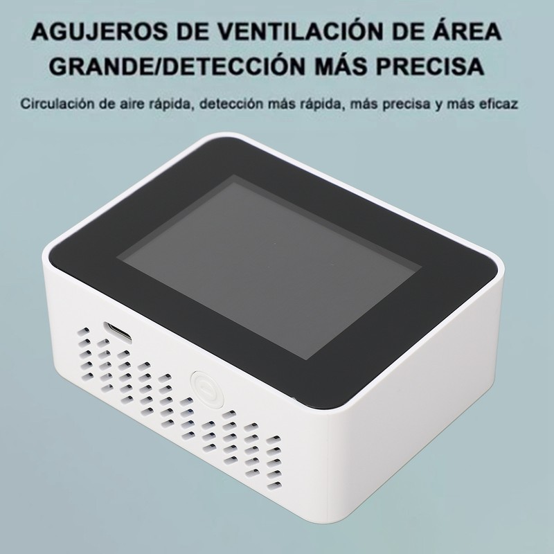 CO2 Detector Portable Battery Operated Carbon Dioxide HCHO TVOC Temp
