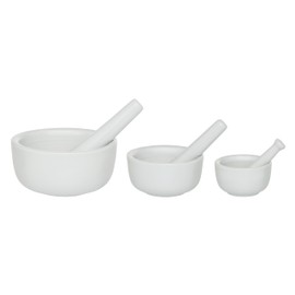HIC Kitchen Mortar and Pestle Set, Fine-White Porcelain, Set of 3