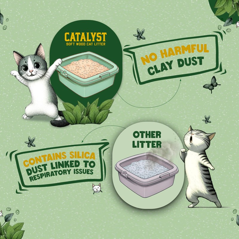 Catalyst Natural Soft Wood Cat Litter (2 Pack, 10lb Bags)