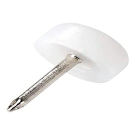 Adsamm® 100 x Plastic Gliders with Nail / White / Diameter 13 mm / Round / Furniture Gliders with Nail / Furniture and Floor Protection in Adsamm® Quality