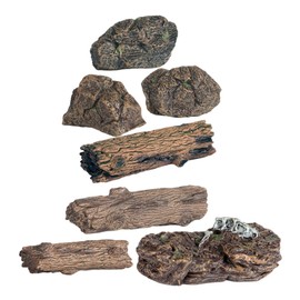 Kisangel PVC Mini Tree Stump Figurine Fake Stone Model Mini Garden Ornament Artificial Tree Stump for Decor