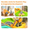 RISUNTOY Construction Sandbox with 4 Trucks & Sand/Water Play-Foldable Portable