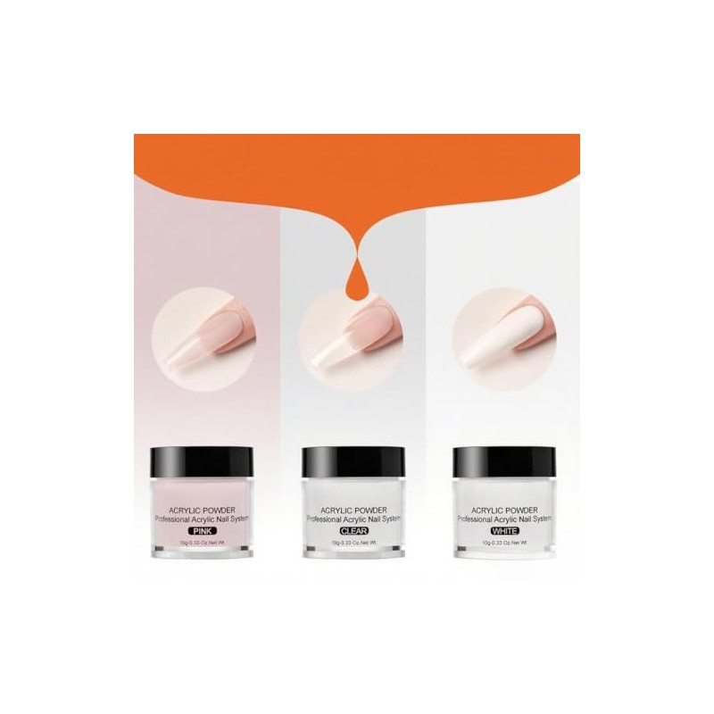 Kit de uñas acrílicas Polvo acrílico Set líquido con lápices