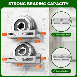 QIYOOO SUS 304 Stainless Steel Shower Caddy,Thickened,Strong and Large Capacity No Rust Shower Organizer,No Drilling/Sleek Bathroom Shower Shelves for Bathroom Storage,Kitchen,Living Room (Silver)