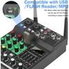 4 Channel Audio Mixer,Sound Mixer with Dual Wireless Microphone,Mixing Console