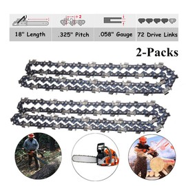 Ineedtech 2-Packs 18-inch Saw Chain (.325" Pitch - .058" Gauge - 72 Drive Links) for Husqvarna Dolmar Jonsered McCulloch Homelite Poulan Chainsaws, Fits Husqvarna 50 51 55 435 440 445 450 460