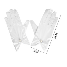 MAXQUU 1 Pair of White Women's Gloves, Wedding Gloves, Women's Satin Gloves, Silk Gloves, Elegant Women's Gloves, Dress Gloves, Gloves For The Bride, White