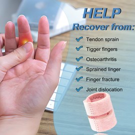 Nilailafi 5Pcs Thumb Trigger Splints, Trigger Finger Brace for Arthritis, Straightening, Broken, Finger Support Fits Thumb - Middle - Ring - Index - Pinky Fingers - Pink