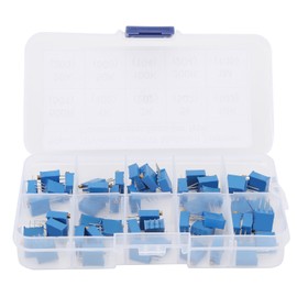 50pcs Variable Resistor 10 Values 3296W Regulating Resistance Multiturn Trimmer Potentiometer 100Ω1MΩ