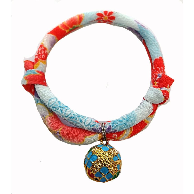 Collar: Cat Collar, Cat Bell Charm (4 Leaf Green, Hydrangea,