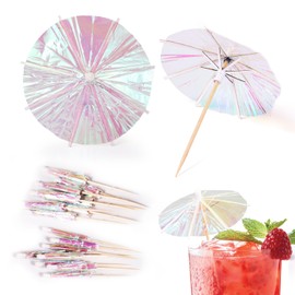 50pcs Cocktail Umbrellas, Drink Umbrella Cocktail Parasol Drink Toppers Umbrella Picks for Drinks Appetizers Party Decoration Supplies (Fluorescent Color)