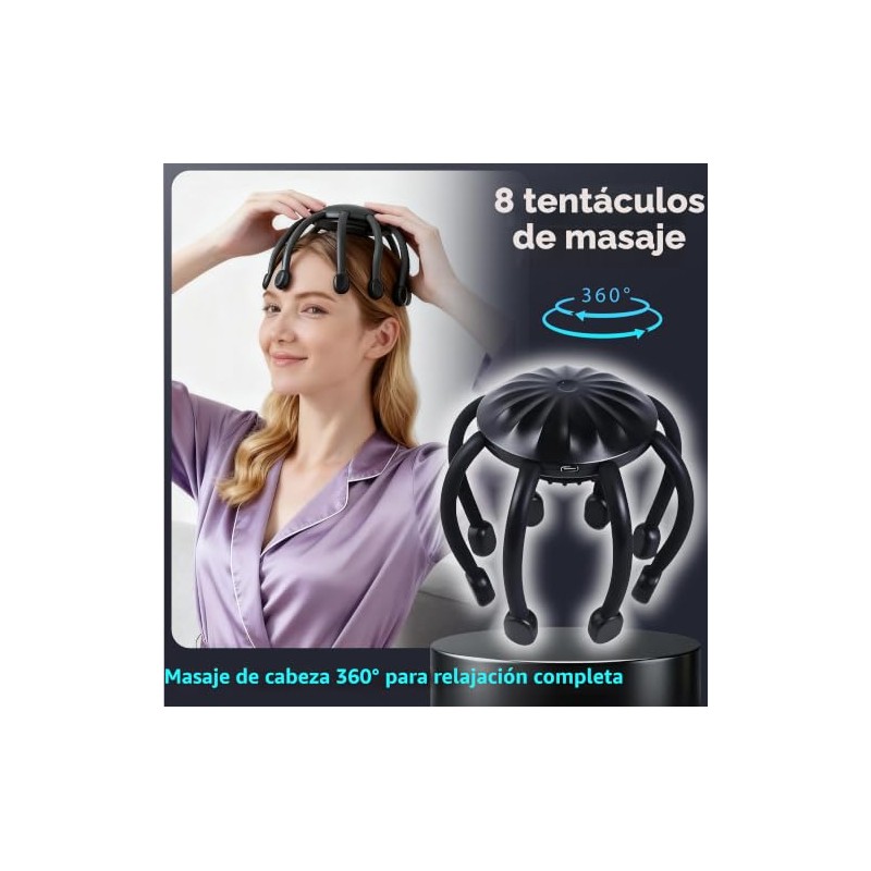 Electric Scalp Massager, 360° Octopus Head Massager Automatic 4 Modes