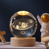 3D Galaxy Crystal Ball Night Light with Warm White LED