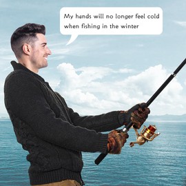 BB Hapeayou Fishing Gloves Men's Neoprene Gloves with 3 Fingers Foldable Fishing Gloves Winter Outdoor Fishing Gloves