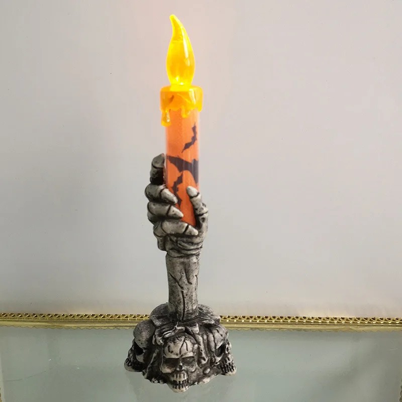 Halloween Skeleton Candle Light for Party Decor – Flameless Skull