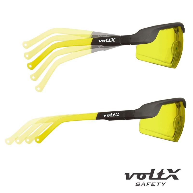 voltX GT ADJUSTABLE Safety Glasses (YELLOW Lens), UKCA & CE