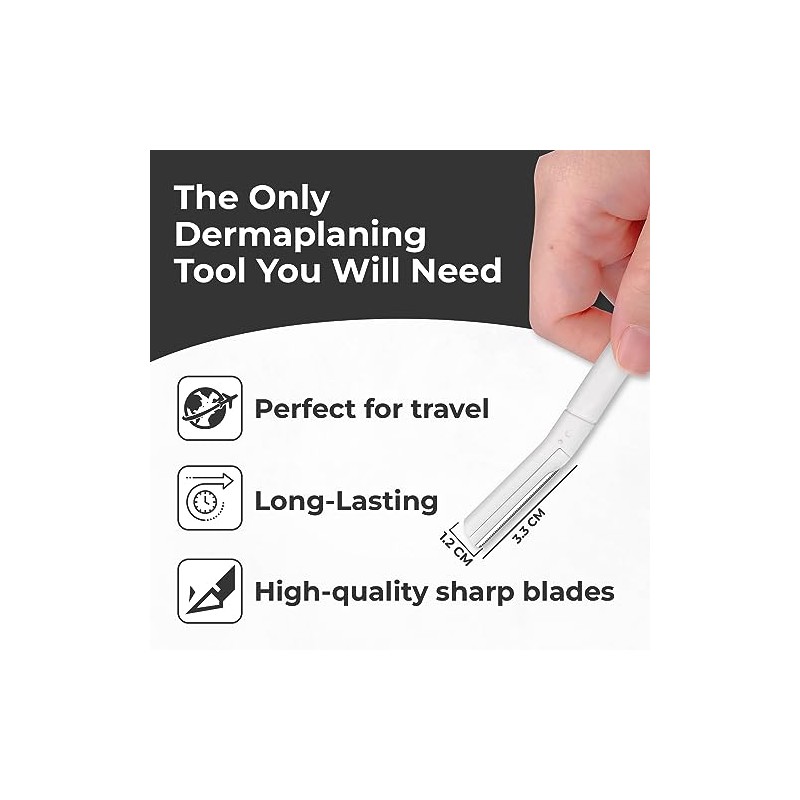 Precision Facial Razors, Touch-up Dermaplaning Tool, Eyebrow Razor, Peach Fuzz