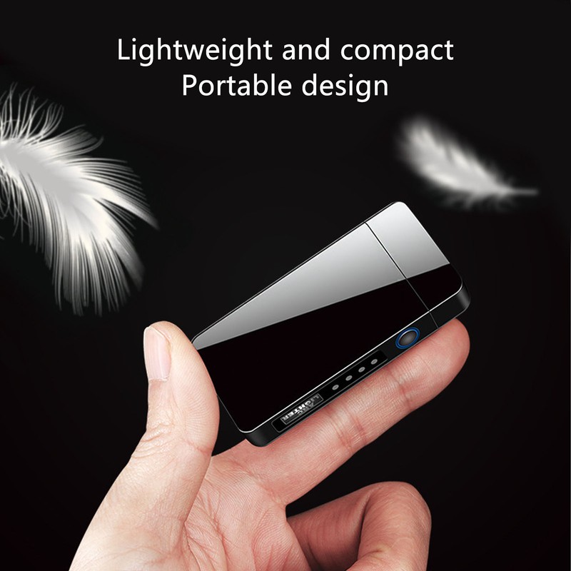 Electric Dual Arc Lighter Rechargeable Windproof Flameless 220mAh Aluminium Alloy