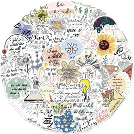 Bible Verse Sticker, 50pcs/set Creative Bible Verse Stickers, DIY Decorative Sticker for Scrapbooking, Journaling, Gift Wrapping